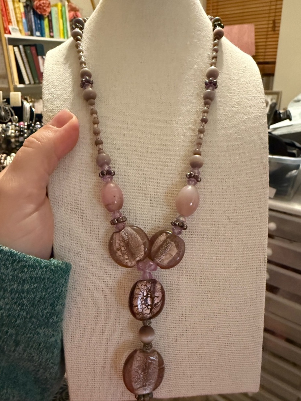 Handcrafted Lavender Glass Bead Pendant